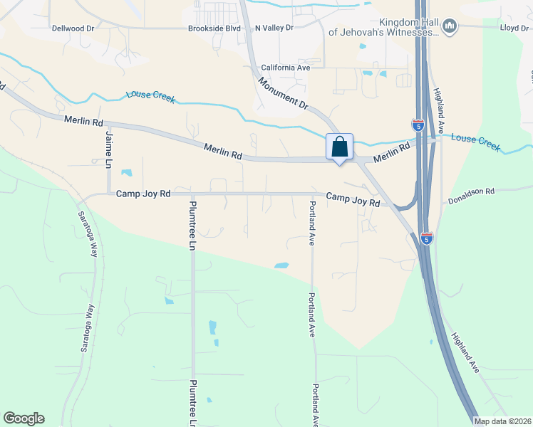 map of restaurants, bars, coffee shops, grocery stores, and more near 3223 Camp Joy Road in Grants Pass