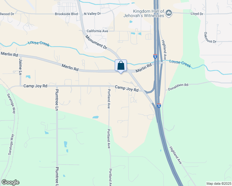 map of restaurants, bars, coffee shops, grocery stores, and more near 3379 Camp Joy Road in Grants Pass