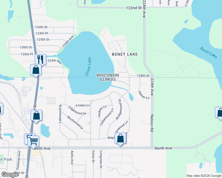 map of restaurants, bars, coffee shops, grocery stores, and more near 144 Oakwood Drive in Antioch