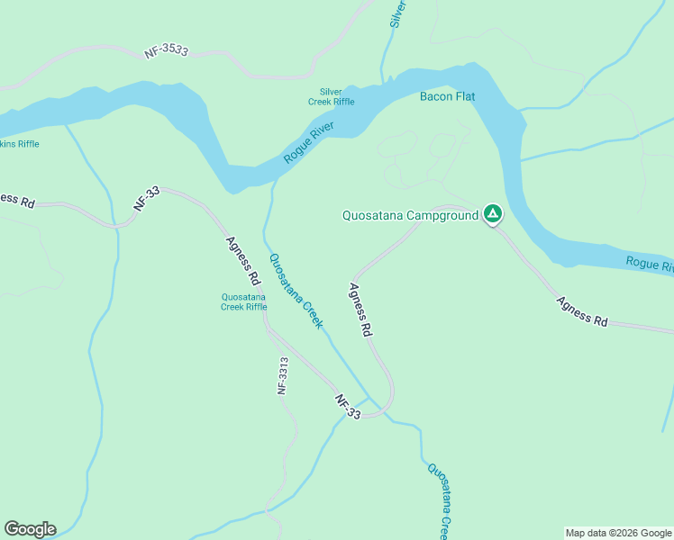 map of restaurants, bars, coffee shops, grocery stores, and more near 99301 Agness Road in Gold Beach