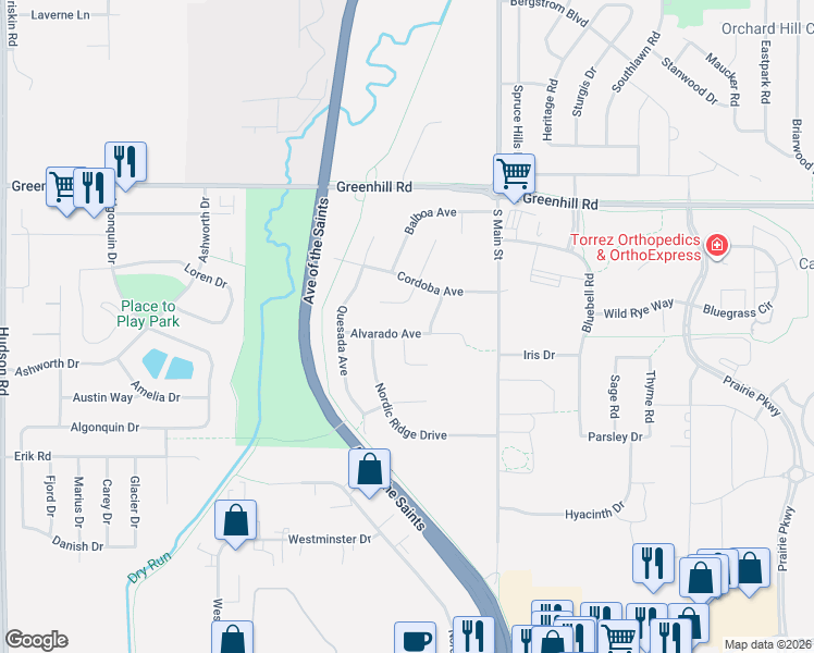 map of restaurants, bars, coffee shops, grocery stores, and more near 4711 Pizarro Court in Cedar Falls