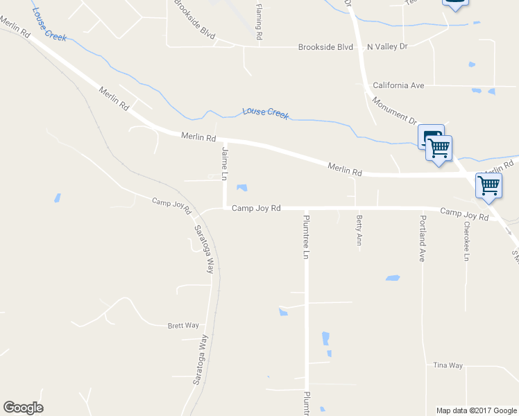 map of restaurants, bars, coffee shops, grocery stores, and more near 2865 Camp Joy Road in Grants Pass