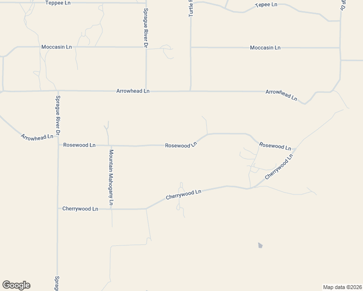 map of restaurants, bars, coffee shops, grocery stores, and more near Rosewood Lane in Klamath County