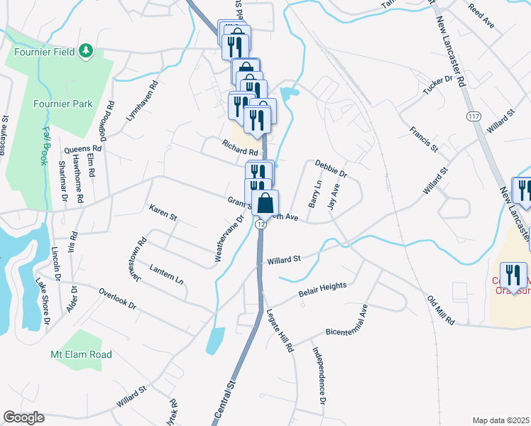 map of restaurants, bars, coffee shops, grocery stores, and more near 6 Beth Avenue in Leominster