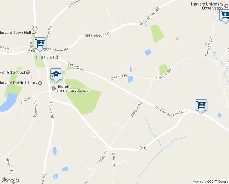 map of restaurants, bars, coffee shops, grocery stores, and more near 12 Woodchuck Hill Road in Harvard