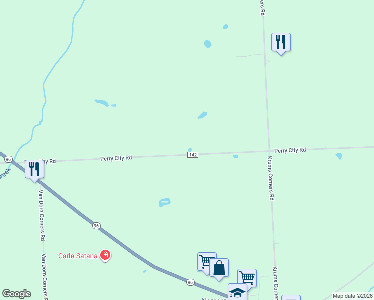 map of restaurants, bars, coffee shops, grocery stores, and more near 3170 Perry City Road in Trumansburg
