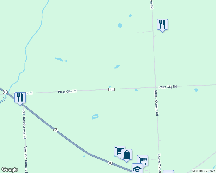 map of restaurants, bars, coffee shops, grocery stores, and more near 3170 Perry City Road in Trumansburg