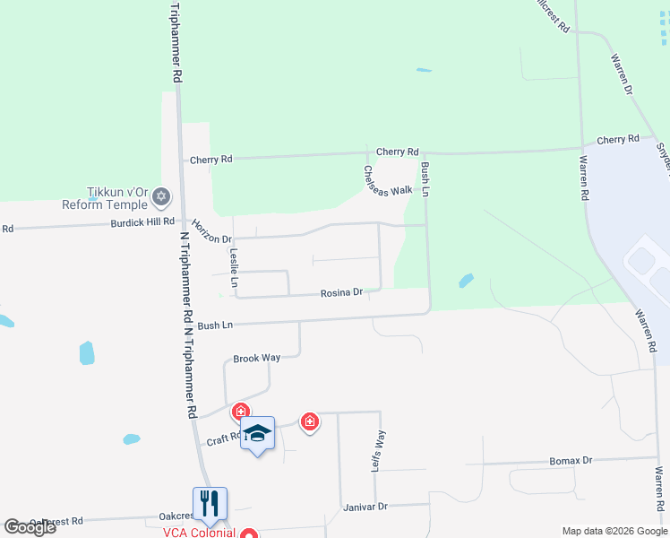 map of restaurants, bars, coffee shops, grocery stores, and more near 7 Estates Dr in Ithaca