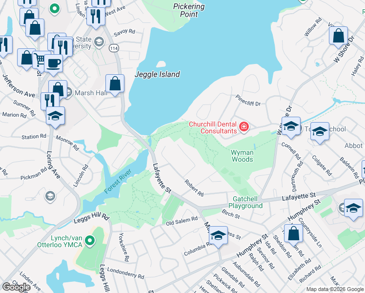 map of restaurants, bars, coffee shops, grocery stores, and more near 38 Arthur Avenue in Marblehead