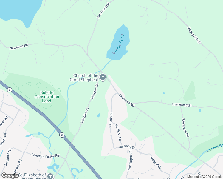 map of restaurants, bars, coffee shops, grocery stores, and more near 146 Newtown Road in Acton
