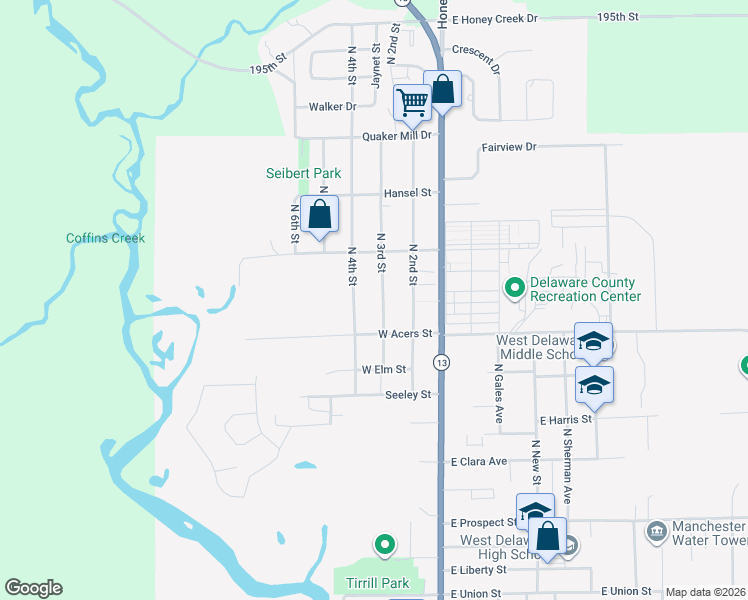 map of restaurants, bars, coffee shops, grocery stores, and more near 1100-1198 North 3rd Street in Manchester