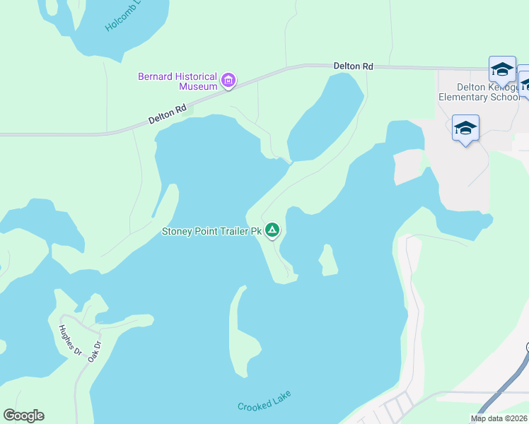 map of restaurants, bars, coffee shops, grocery stores, and more near 10764 Stoney Point Drive in Delton