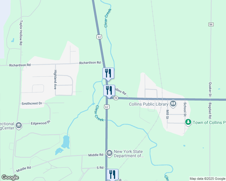 map of restaurants, bars, coffee shops, grocery stores, and more near 13981 U.S. 62 in Collins