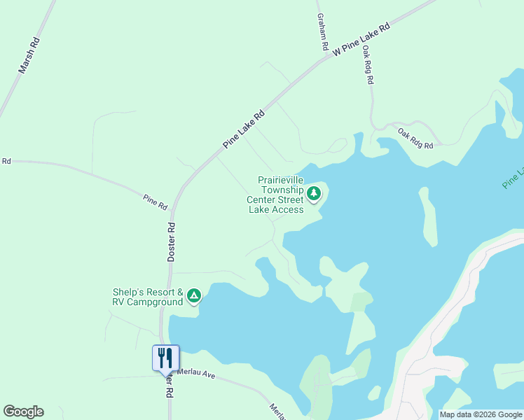 map of restaurants, bars, coffee shops, grocery stores, and more near 10655 Boniface Point Drive in Plainwell