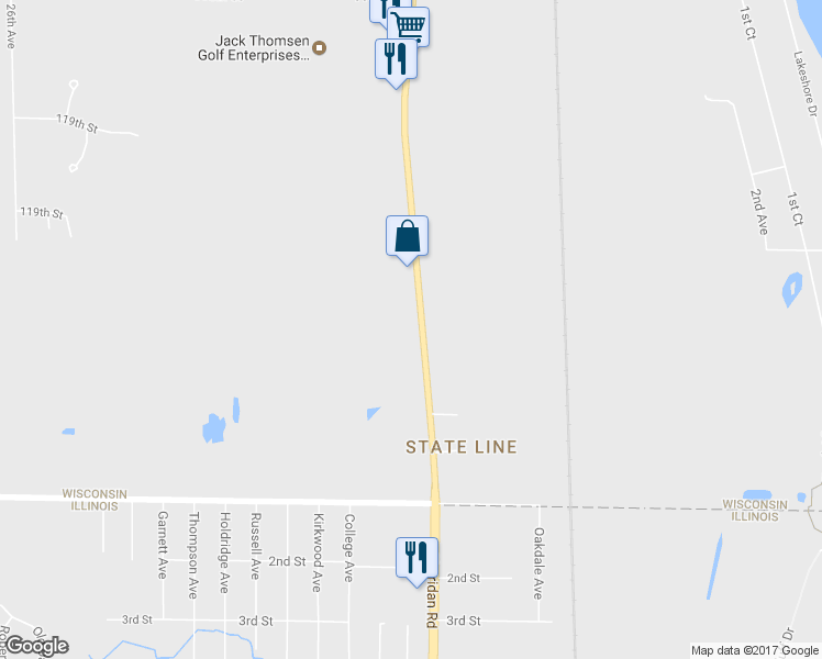 map of restaurants, bars, coffee shops, grocery stores, and more near 12330 Sheridan Road in Pleasant Prairie