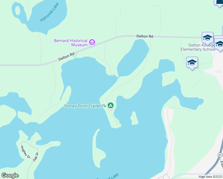 map of restaurants, bars, coffee shops, grocery stores, and more near 10696 Stoney Point Drive in Delton