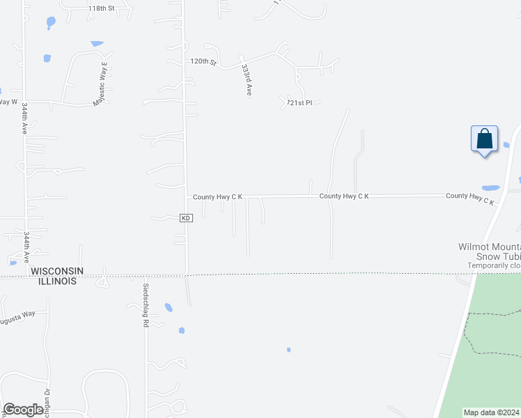 map of restaurants, bars, coffee shops, grocery stores, and more near 33209 County Highway C K in Twin Lakes