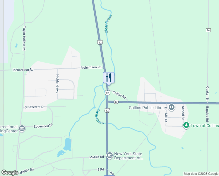 map of restaurants, bars, coffee shops, grocery stores, and more near 13981 U.S. 62 in Collins