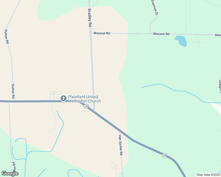 map of restaurants, bars, coffee shops, grocery stores, and more near 18049 Bradley Road in Gregory