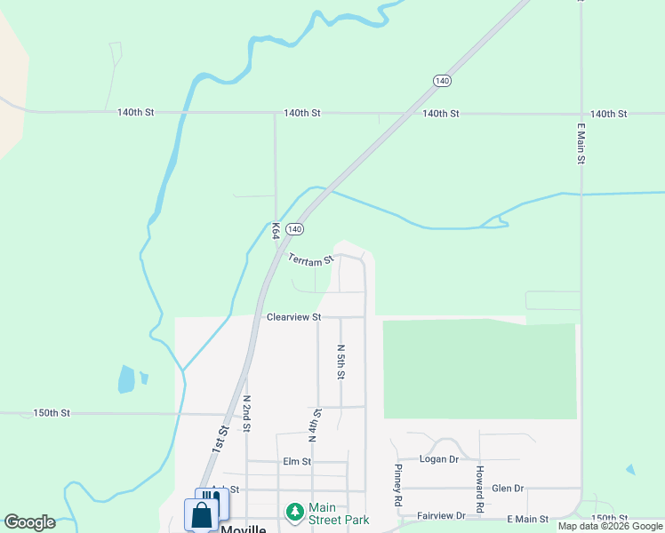 map of restaurants, bars, coffee shops, grocery stores, and more near Park Ridge Place in Moville