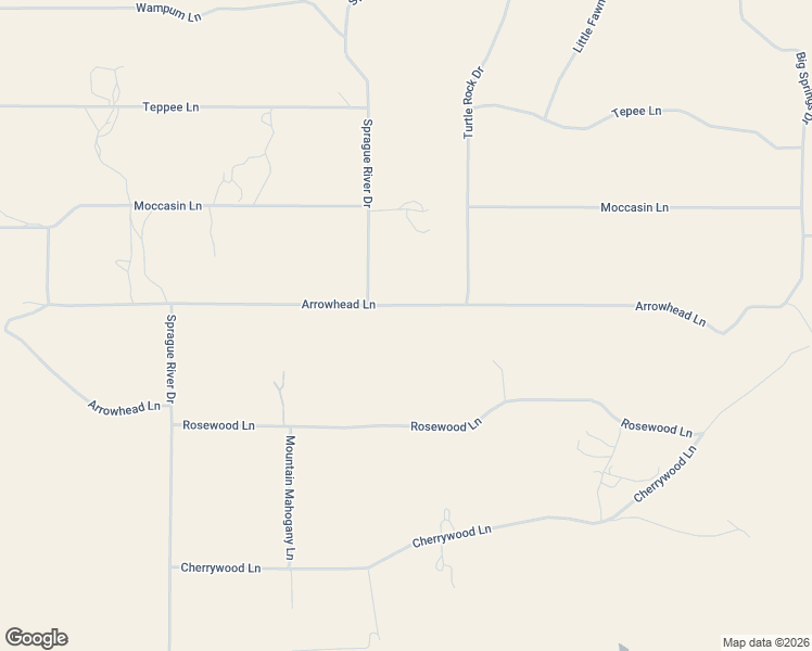 map of restaurants, bars, coffee shops, grocery stores, and more near 23413 Rosewood Lane in Chiloquin