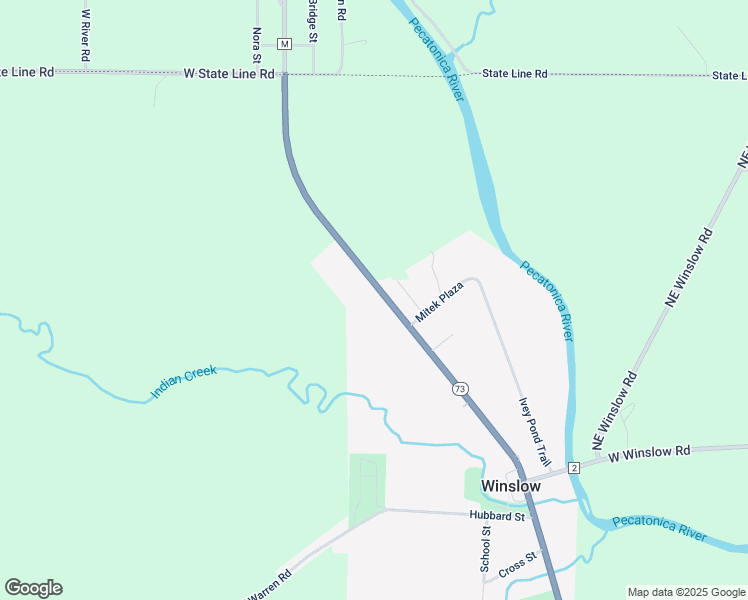 map of restaurants, bars, coffee shops, grocery stores, and more near 307 Carver Street in Winslow