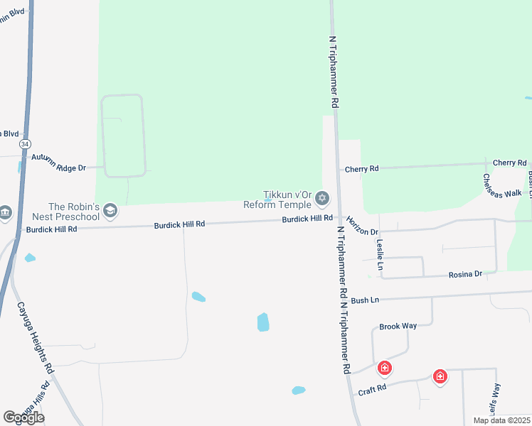 map of restaurants, bars, coffee shops, grocery stores, and more near 111-145 Burdick Hill Road in Ithaca