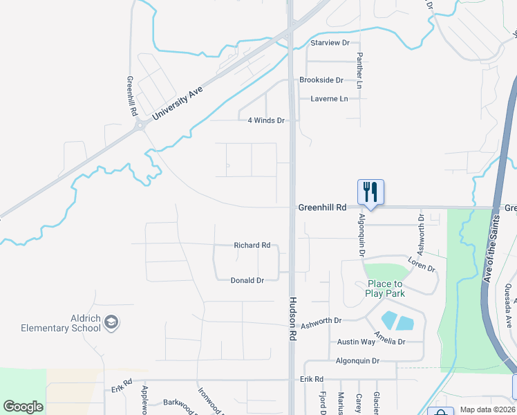 map of restaurants, bars, coffee shops, grocery stores, and more near 1899 Greenhill Road in Cedar Falls