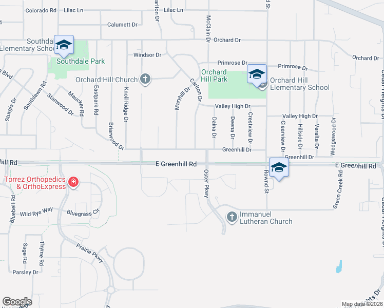 map of restaurants, bars, coffee shops, grocery stores, and more near 4228-4306 Carlton Drive in Cedar Falls