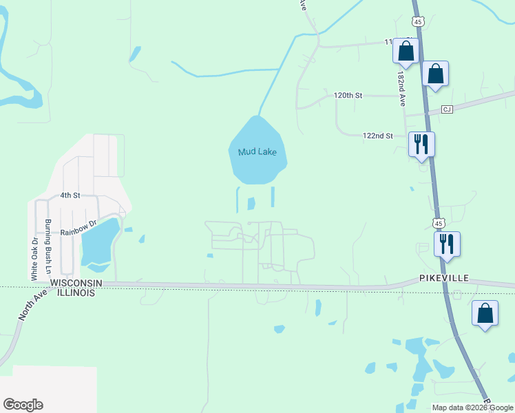 map of restaurants, bars, coffee shops, grocery stores, and more near 19000 128th Street in Bristol