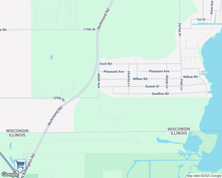 map of restaurants, bars, coffee shops, grocery stores, and more near 1931 Sunset Drive in Twin Lakes