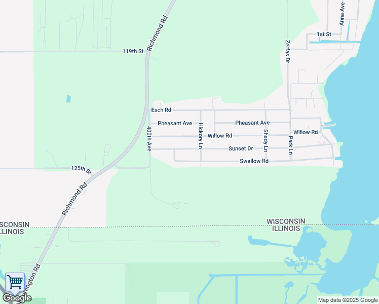 map of restaurants, bars, coffee shops, grocery stores, and more near 1911 Sunset Drive in Twin Lakes