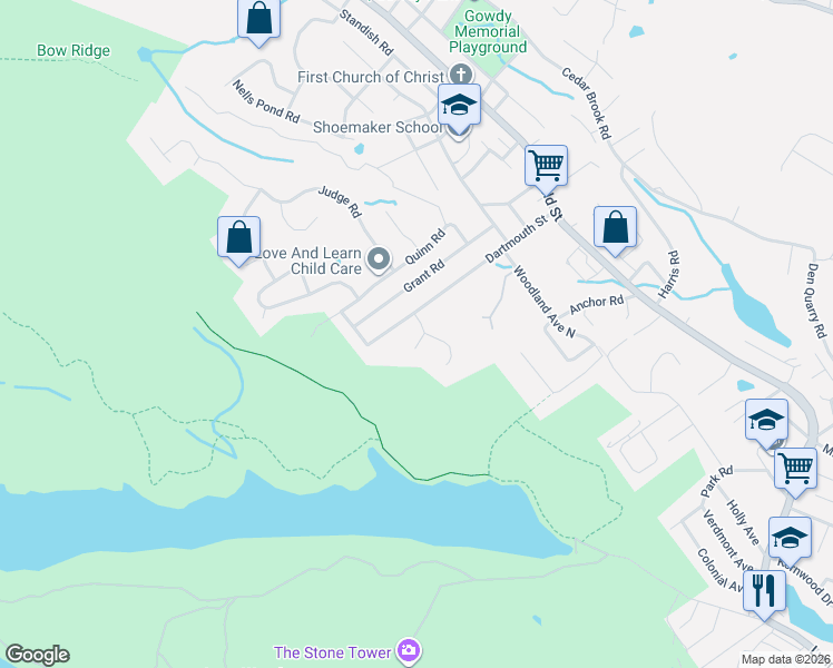 map of restaurants, bars, coffee shops, grocery stores, and more near 154 Dartmouth Street in Lynn