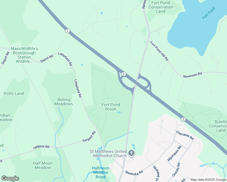 map of restaurants, bars, coffee shops, grocery stores, and more near 90 Central Street in Boxborough