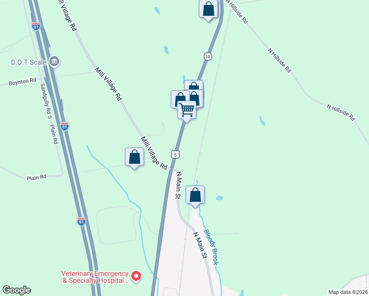map of restaurants, bars, coffee shops, grocery stores, and more near 208 Greenfield Road in Deerfield