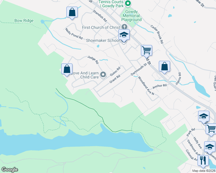 map of restaurants, bars, coffee shops, grocery stores, and more near 154 Dartmouth Street in Lynn