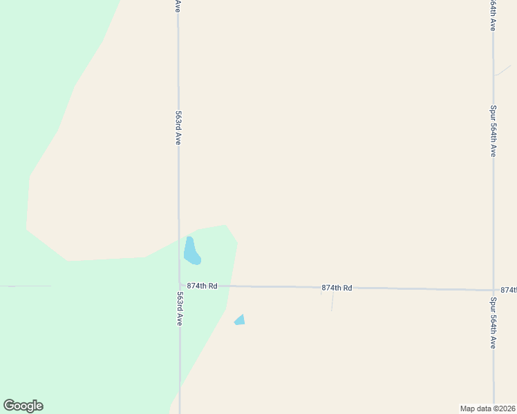 map of restaurants, bars, coffee shops, grocery stores, and more near 56305 874th Road in Coleridge