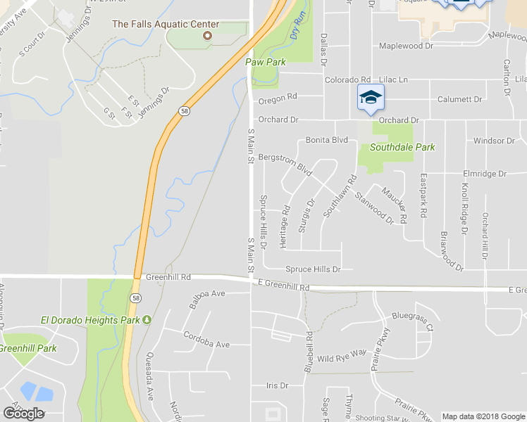 map of restaurants, bars, coffee shops, grocery stores, and more near 517 Spruce Hill Drive in Cedar Falls