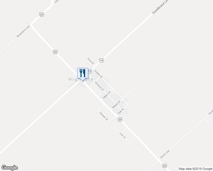 map of restaurants, bars, coffee shops, grocery stores, and more near 252 Queen Street in Highgate