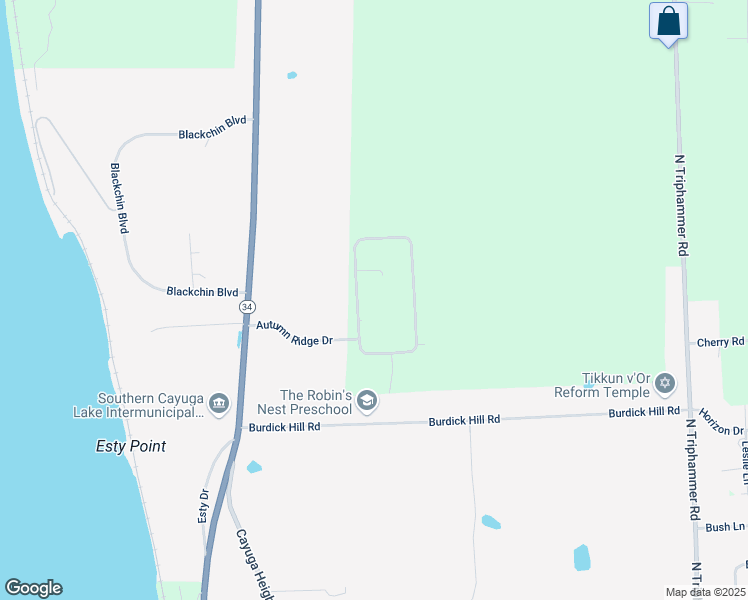 map of restaurants, bars, coffee shops, grocery stores, and more near 25 Autumn Ridge Cir in Ithaca