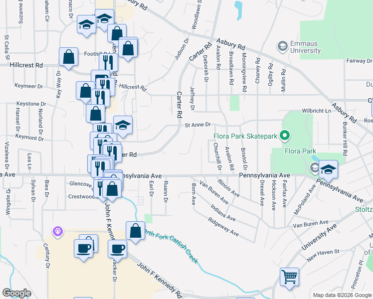 map of restaurants, bars, coffee shops, grocery stores, and more near 1845 Horizon Ct in Dubuque