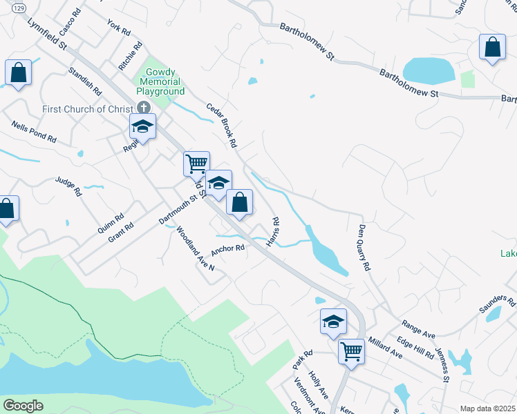 map of restaurants, bars, coffee shops, grocery stores, and more near 15 Kent Road in Lynn