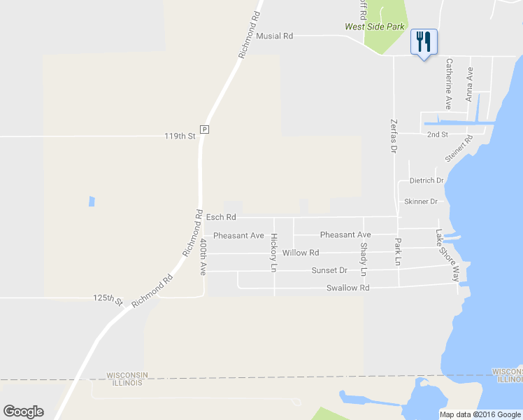 map of restaurants, bars, coffee shops, grocery stores, and more near 1910 Esch Road in Twin Lakes