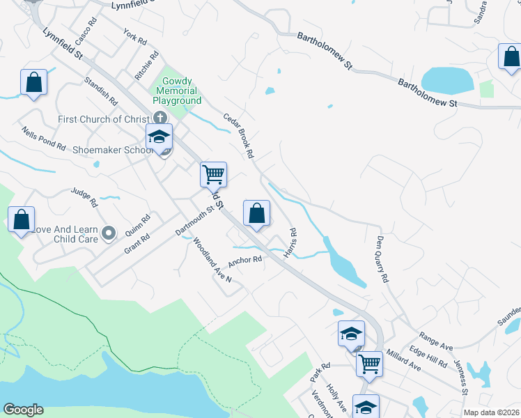 map of restaurants, bars, coffee shops, grocery stores, and more near 15 Kent Road in Lynn