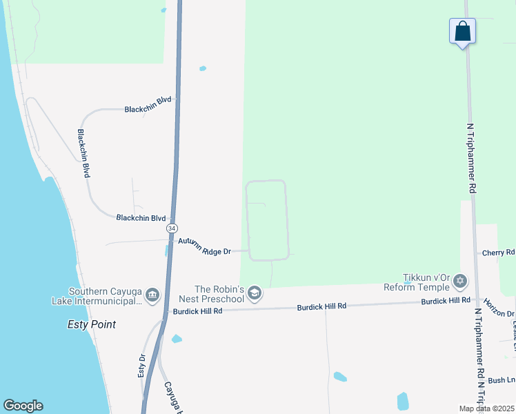 map of restaurants, bars, coffee shops, grocery stores, and more near 25 Autumn Ridge Cir in Ithaca