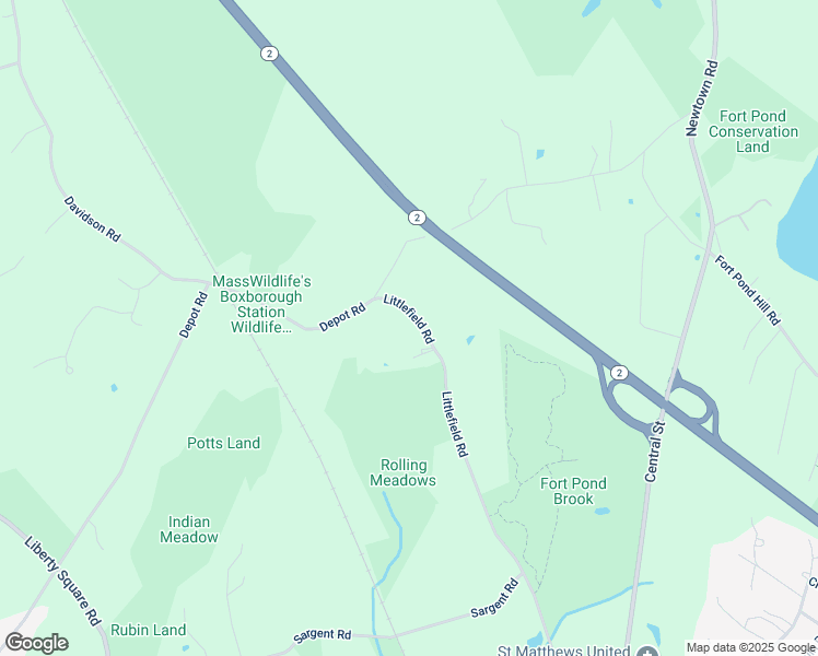 map of restaurants, bars, coffee shops, grocery stores, and more near 420 Littlefield Road in Boxborough
