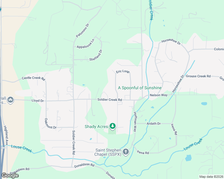 map of restaurants, bars, coffee shops, grocery stores, and more near 640 Eric Loop in Grants Pass