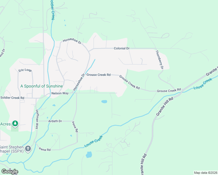 map of restaurants, bars, coffee shops, grocery stores, and more near 307 Grouse Creek Road in Grants Pass