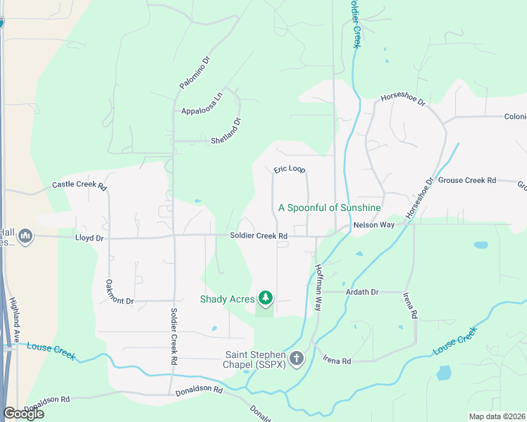 map of restaurants, bars, coffee shops, grocery stores, and more near 640 Eric Loop in Grants Pass