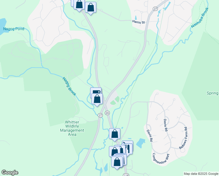 map of restaurants, bars, coffee shops, grocery stores, and more near 5 Wampus Avenue in Acton